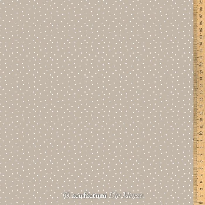 acufactum BW-Stoff Tupfen taupe-weiß 0,5m